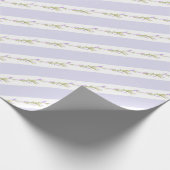 Paarse Witte Strepen Bloem Bruiloft Inpakpapier (Hoek)