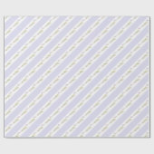 Paarse witte strepen bloemenbruiloft inpakpapier (Vlak)