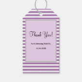 Paarse/witte strepen Gift Labels Cadeaulabel (Voorkant)