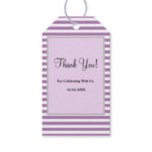 Paarse/witte strepen Gift Labels