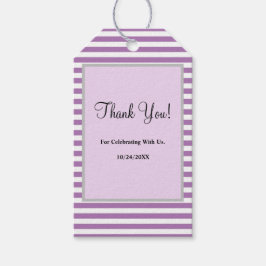 Paarse/witte strepen Gift Labels Cadeaulabel