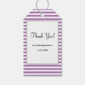 Paarse/witte strepen Gift Labels Cadeaulabel (Voorkant)
