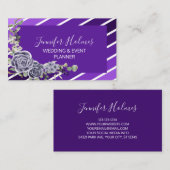 Paarse witte strepen Indigo Roos Visitekaartje (Voorkant / Achterkant)
