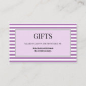 Paarse/witte strepen ingelijste geschenkbijlage Ka Informatiekaartje (Voorkant)