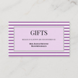 Paarse/witte strepen ingelijste geschenkbijlage Ka Informatiekaartje