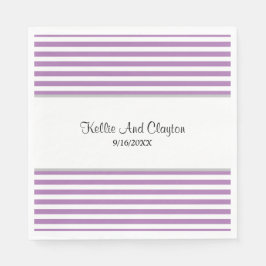 Paarse/witte strepen Napkins Servet