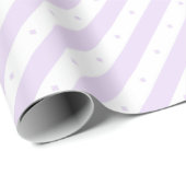 Paarse witte strepen Stippen bruiloft inpakpapier (Rol Hoek)