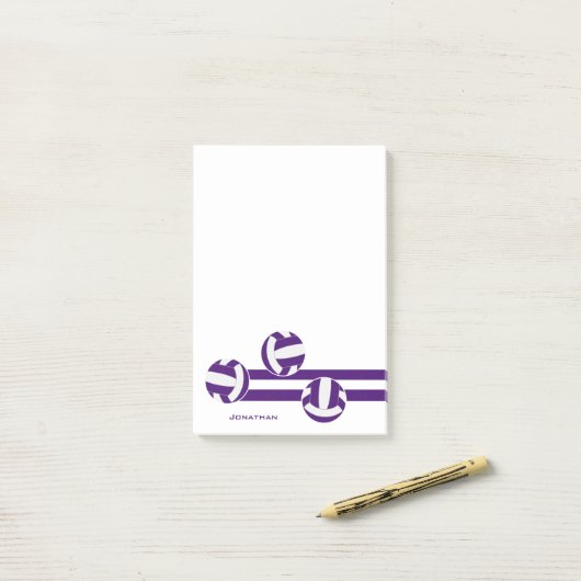 paarse witte strepen volleybal speler naam post-it® notes (Op bureau)