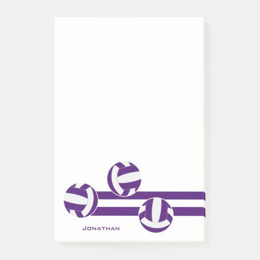 paarse witte strepen volleybal speler naam post-it® notes (Voorkant)