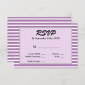 Paarse/witte strepes met RSVP-kaart RSVP Kaartje (Voorkant / Achterkant)