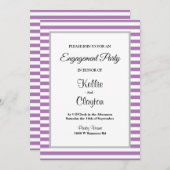 Paarse/Witte Stripes Ingagement Party Kaart (Voorkant / Achterkant)