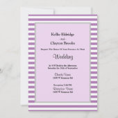 Paarse/Witte Stripes Uitnodiging tot weduwschap (Voorkant)