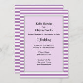 Paarse/Witte Stripes Uitnodiging tot weduwschap (Voorkant / Achterkant)