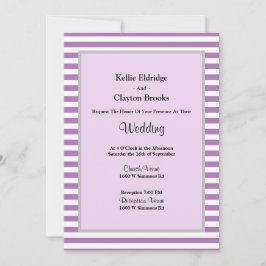 Paarse/Witte Stripes Uitnodiging tot weduwschap