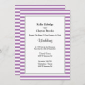 Paarse/Witte Stripes Uitnodiging tot weduwschap (Voorkant / Achterkant)