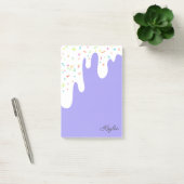 Paarse Witte Strooiselroze Voor jouw Naam Post-it® Notes (Kantoor)