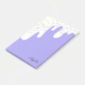 Paarse Witte Strooiselroze Voor jouw Naam Post-it® Notes (Schuin)