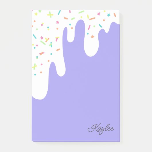 Paarse Witte Strooiselroze Voor jouw Naam Post-it® Notes (Voorkant)