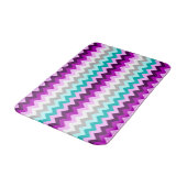 Paarse Witte Teal Chevrons Middelgrote Badmat (Gekanteld)