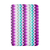 Paarse Witte Teal Chevrons Middelgrote Badmat (Voorkant Verticaal)
