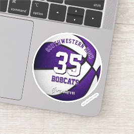 paarse witte team kleuren jongens meisjes basketba sticker