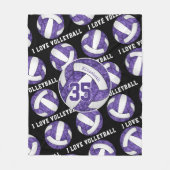 paarse witte teamkleuren meisjes Ik hou van volley Fleece Deken (Voorkant)