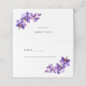 Paarse witte trendy bruiloft plaatskaartje (Buitenkant ongevouwen)