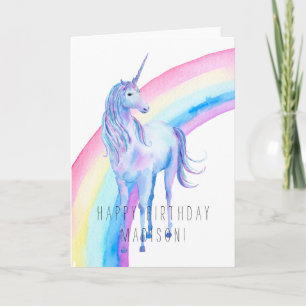 Paarse witte unicorn kaart