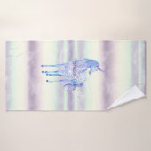 Paarse witte unicorn Sparkle Glitter Dream Badhanddoek (Badhanddoek)