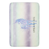 Paarse witte unicorn Sparkle Glitter Dream Badmat (Voorkant Verticaal)