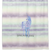 Paarse witte unicorn Sparkle Glitter Dream Douchegordijn (Voorkant)