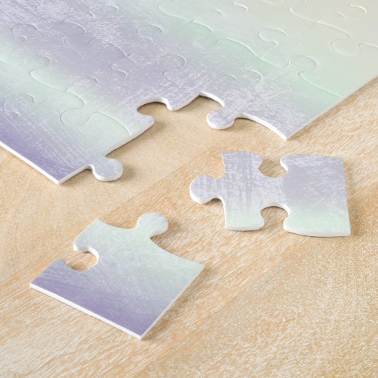 Paarse witte unicorn Sparkle Glitter Dream Legpuzzel (Zijkant)