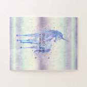 Paarse witte unicorn Sparkle Glitter Dream Legpuzzel (Horizontaal)