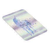 Paarse witte unicorn Sparkle Glitter Dream Magneet (Rechterzijde)