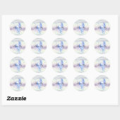 Paarse witte unicorn Sparkle Glitter Dream Ronde Sticker (Vel)