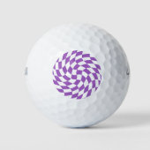 Paarse & Witte Verwrongen Geruite Checkerboard Golfballen (Voorkant)