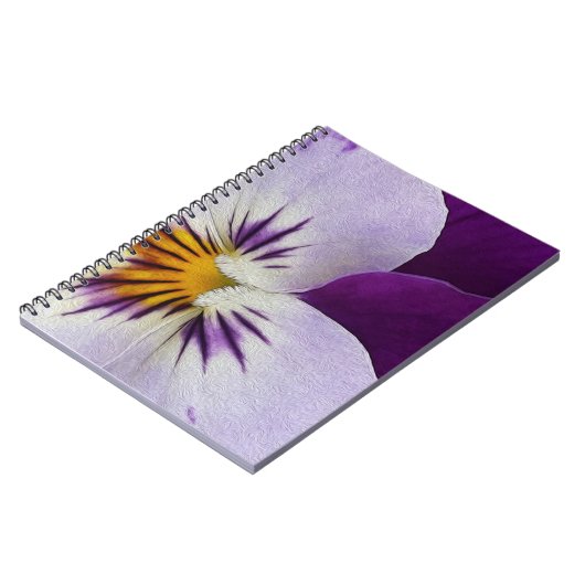 Paarse witte violen uitsnijding notitieboek (Linkerzijde)
