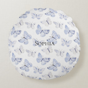  Paarse witte vlinders Rond Kussen