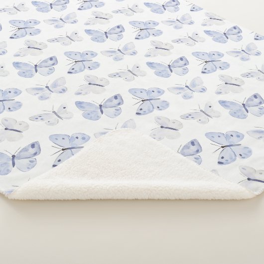  Paarse witte vlinders Sherpa Deken (3/4)