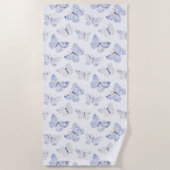  Paarse witte vlinders Strandlaken (Voorkant)