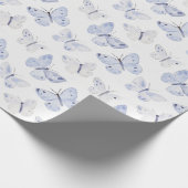  Paarse Witte Vlinders Verjaardag Cadeaupapier (Hoek)