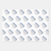 Paarse Witte Vlinders Verjaardag Inpakpapier Vel (Voorkant 2)