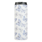 Paarse Witte Vlinders Verjaardag Thermosbeker (Achterkant)