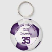 paarse witte voetbal team kleuren kinder sport ges sleutelhanger (Voorkant)