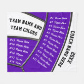 Paarse, witte volleybalcoach cadeaus op maat fleece deken (Voorkant (Horizontaal))