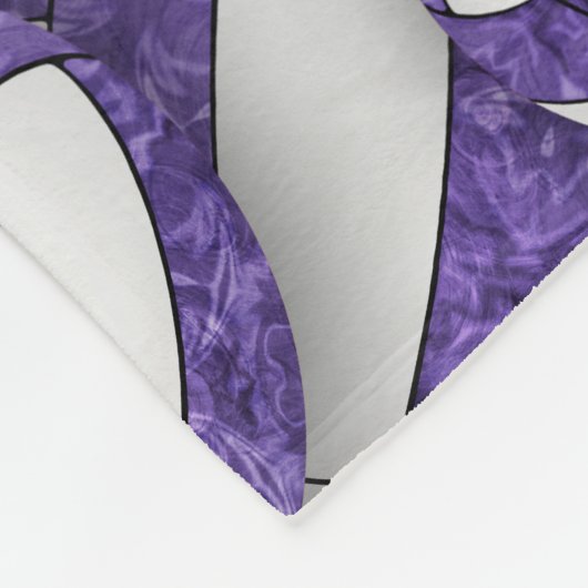 paarse witte volleybalplokleuren monogram fleece deken (Hoek)