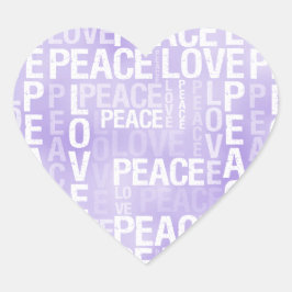 Paarse witte vrede liefde hart sticker