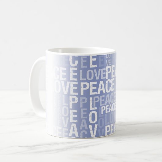Paarse Witte Vrede Liefde Koffiemok (Voorkant links)