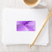 Paarse & witte werveling Kerstmis adreslabel Etiket (Insitu)