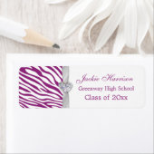 Paarse witte zebra lint, hart Afstuderen label (Insitu)